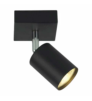 FOCO SOBREPUESTO 1 LUZ GU10 SILO NEGRO MATE SIN AMPOLLETA