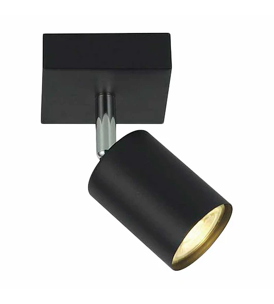 FOCO SOBREPUESTO 1 LUZ GU10 SILO NEGRO MATE SIN AMPOLLETA