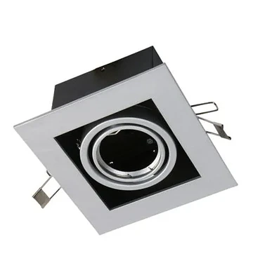 FOCO EMBUTIDO GU10 1 LUZ CUADRADO GRIS 50W MAX SIN AMP