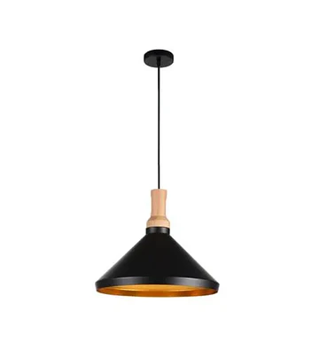 LAMPARA COLGANTE MACY GOLD 1L E27NEGRO DORADO SIN AMP