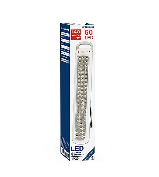 LAMPARA RECARGABLE 60 LED 4W 140 LUMINE STANFORD
