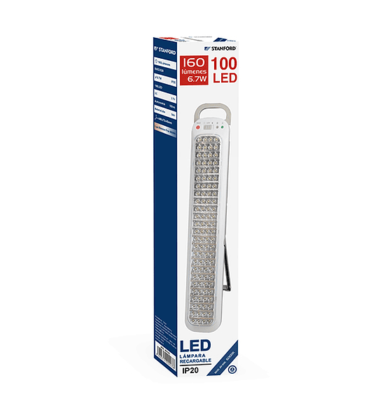 LAMPARA RECARGABLE 100LED 6.7W LUMENES