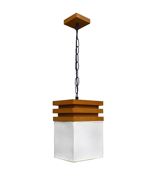 LAMPARA COLGANTE 1LUZ E27 PANTALLA MADERA +VIDRIO