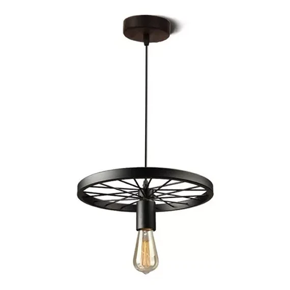 LAMPARA COLGANTE DE UNA LUZ TIPO RUEDA RAYO