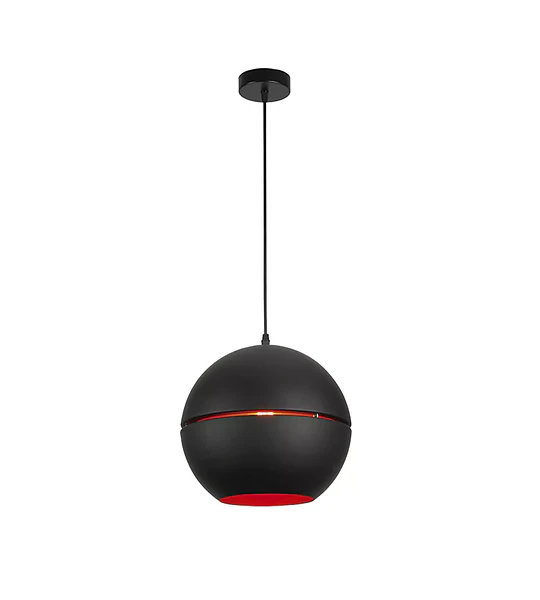 LAMPARA COLGANTE 1LUZ E27 PANTALLA ESFERA NEGRA