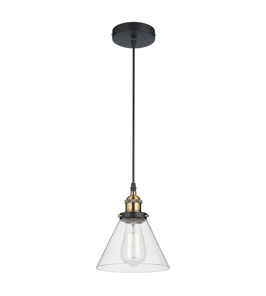 LAMPARA COLGANTE 1LUZ E27 PANTALLA BLANCA INTERIOR CON SOPORTE DORADOS