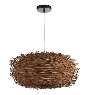 LAMPARA COLGANTE 1 LUZ DISEÑO NIDO NEGRO