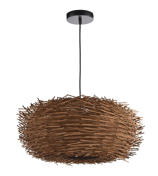 LAMPARA COLGANTE 1 LUZ DISEÑO NIDO NEGRO