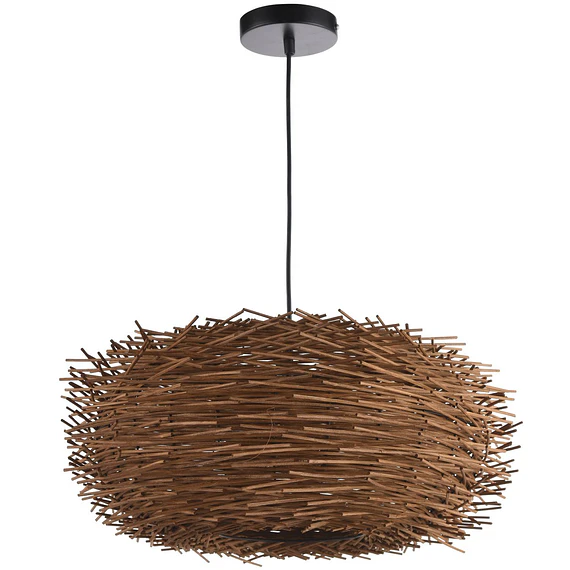 LAMPARA COLGANTE 1 LUZ DISEÑO NIDO NEGRO