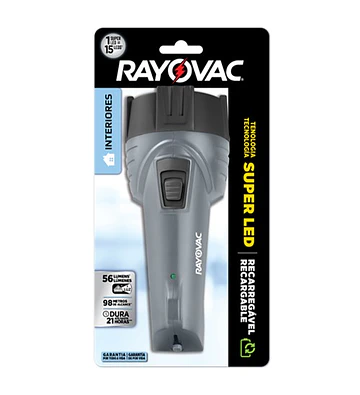 LINTERNA RAYOVAC RECARGABLE 56LUMENES 98MTS ALCANCE DURA 21HORAS