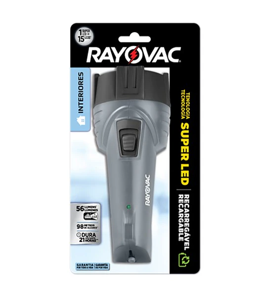 LINTERNA RAYOVAC RECARGABLE 56LUMENES 98MTS ALCANCE DURA 21HORAS