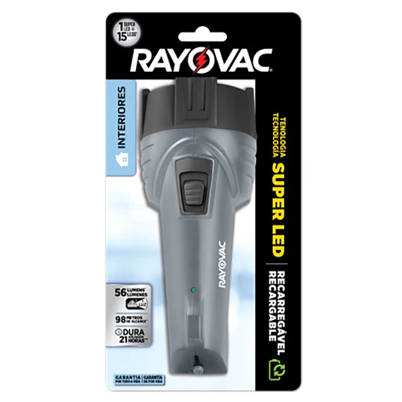 LINTERNA RAYOVAC RECARGABLE 56LUMENES 98MTS ALCANCE DURA 21HORAS