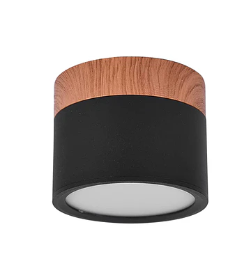 PANEL SOBREPUESTO NEGRO REDONDO 6W CALIDO 3000K KONNERGIE