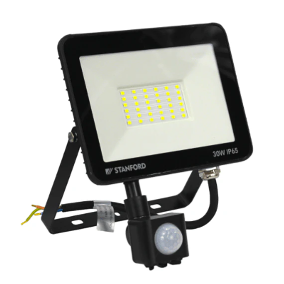 PROYECTOR SLIM NEGRO CON SENSOR 30W 6500K STANFORD