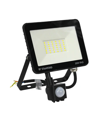 PROYECTOR SLIM NEGRO CON SENSOR 20W 6500K STANFORD