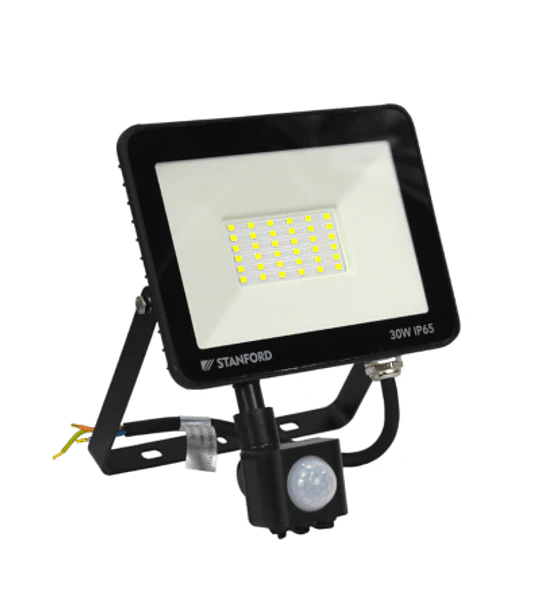PROYECTOR SLIM NEGRO CON SENSOR 20W 6500K STANFORD