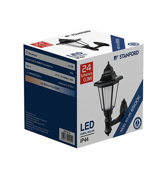 FAROL COLONIAL LED SOLAR EXT 0.3W IP44 STANFORD