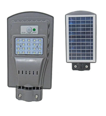 FOCO LED SOLAR 30W POSTE SENSOR MOVIMIENTO ANCLAJE