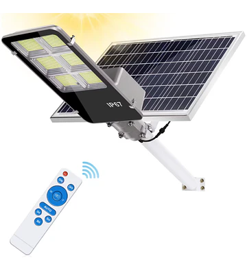 FOCO LED SOLAR 200W AK CON SOPORTE METALICO BLANCO