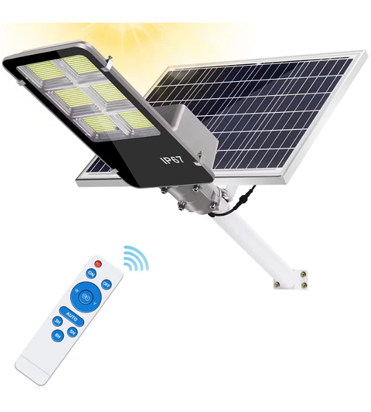 FOCO LED SOLAR 200W AK CON SOPORTE METALICO BLANCO