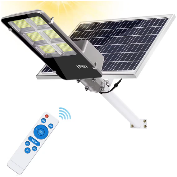 FOCO LED SOLAR 200W AK CON SOPORTE METALICO BLANCO
