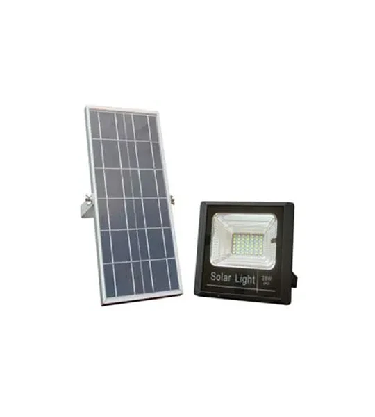 LUMINARIA SOLAR 25W CON PANEL SOLAR EXTERNO 6000K