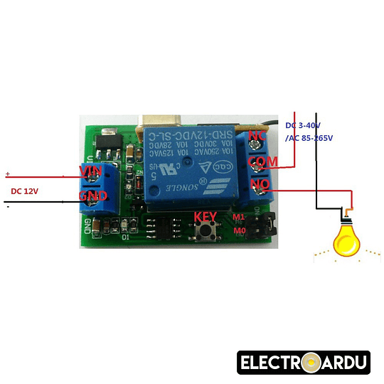 Relé 1 Canal Control Remoto 12v 433Mhz