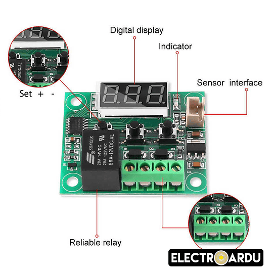 Termostato Digital Rele Contro Temperatura W1209