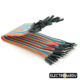 Pack 40 Cables Dupont 20cm Macho a Hembra