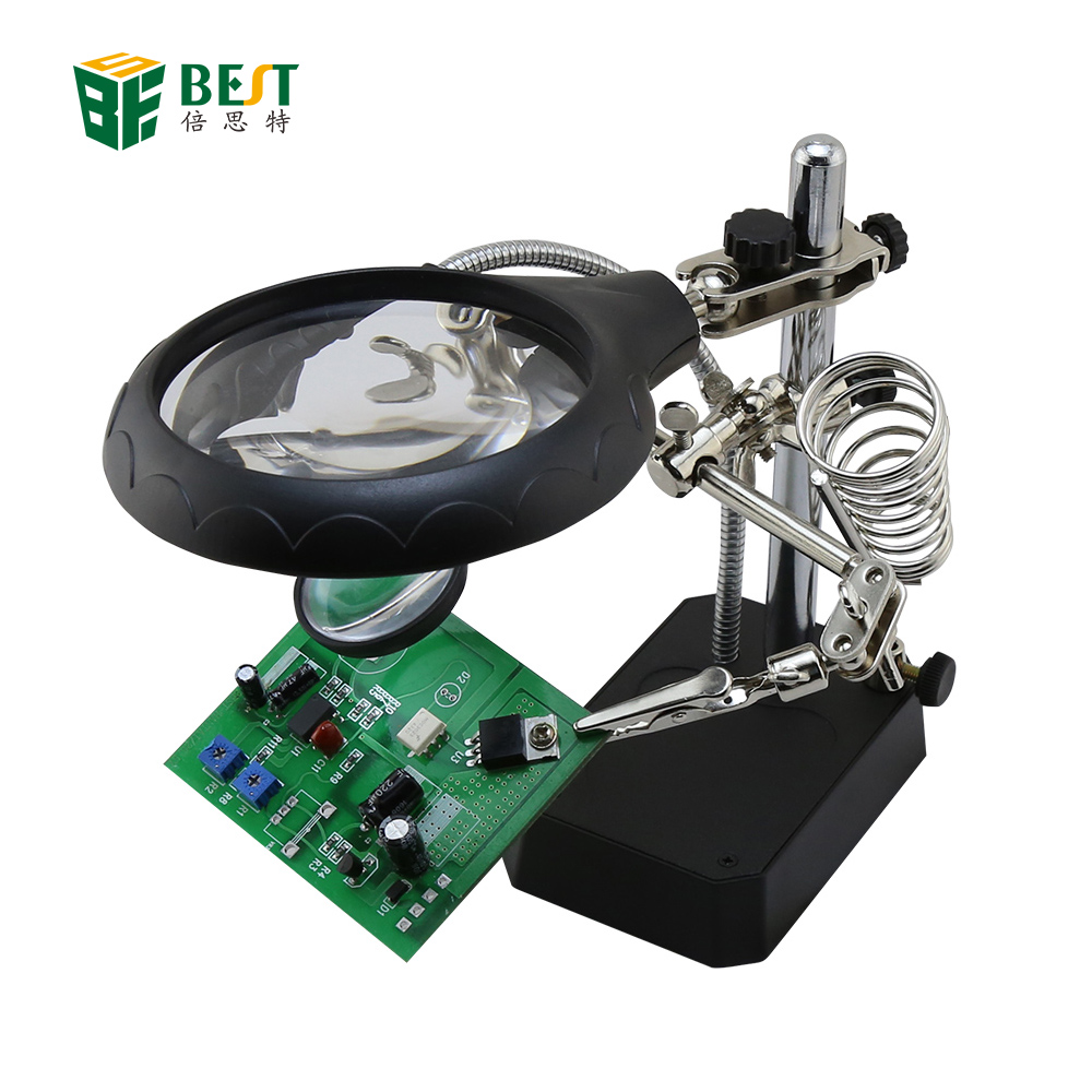 Base Tercera Mano Lupa LED Soporte Cautin Modelo 800