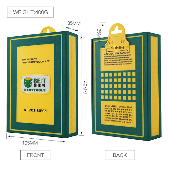 Kit Destornilladores Herramientas 38 en 1 BEST 8921
