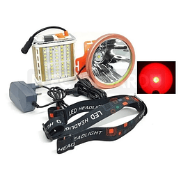 Foco Led Caza 800w Rojo Linterna Minera Recargable