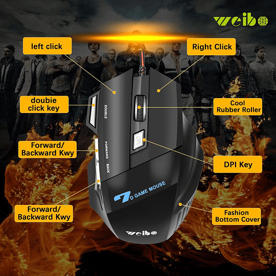 Mouse Gamer Weibo X7 3200 DPI