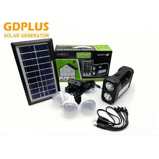 Kit Solar 3 Ampolletas + Cargador Celular GD PLUS