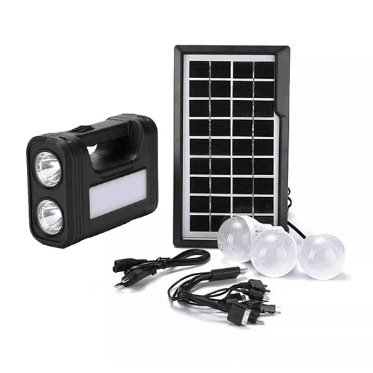 Kit Solar 3 Ampolletas + Cargador Celular GD PLUS