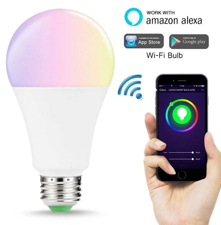 Ampolleta Wifi 10W RGB Smart Life Alexa Google Vhome