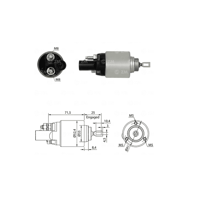 SOLENOIDE 12V. T/ BOSCH ZM-381