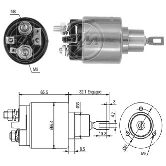 SOLENOIDE 12V. T/ BOSCH ZM-574