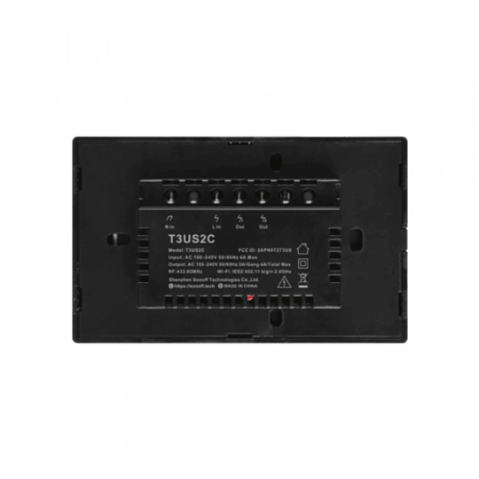 Interruptor de Pared Sonoff de 2 Canales WiFi + RF