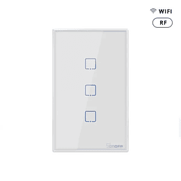 Interruptor de Pared Sonoff de 3 canales WiFi + RF