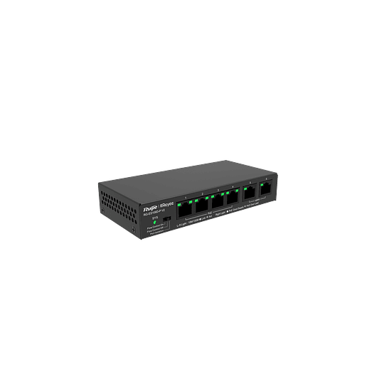 Switch Reyee 6 Canales 10/100Mbps 4 POE 54W RG-ES106D-P-V2