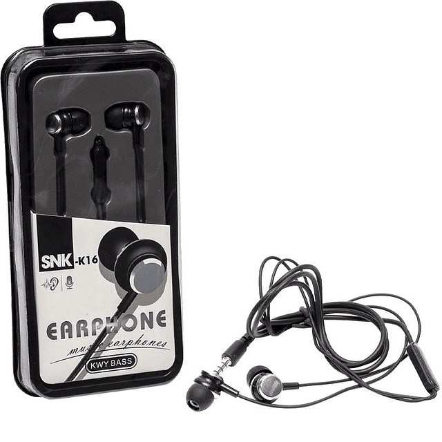 Audífonos SNK-K16 intrauditivos Negros