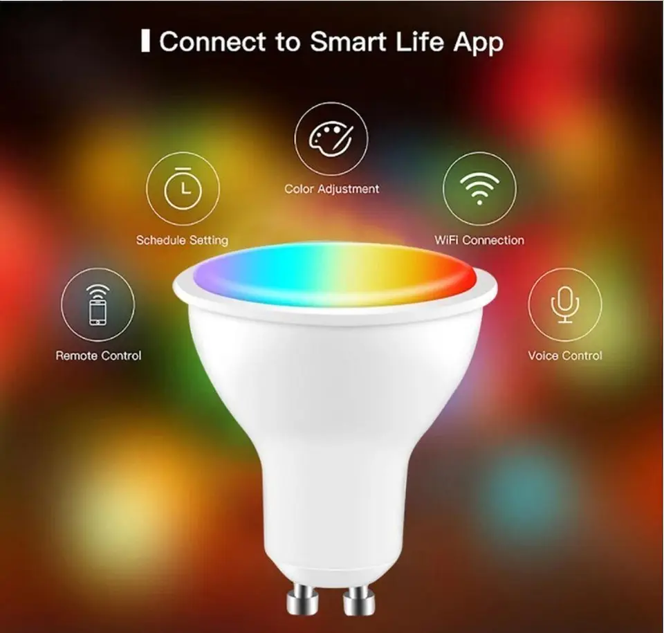Ampolleta Inteligente Smart Wifi GU10 Google Home Alexa 3
