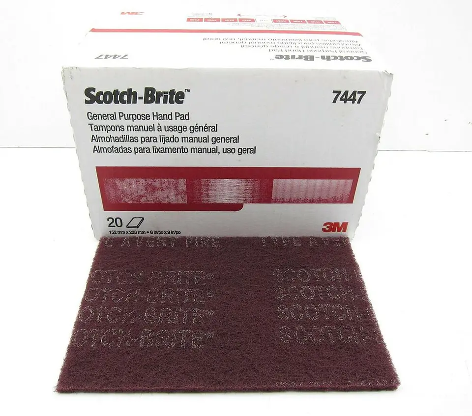 Pañete 3M Scotch-Brite Grano 7447 para Pulir Acero Inoxidable (Pack 3 un.) 2