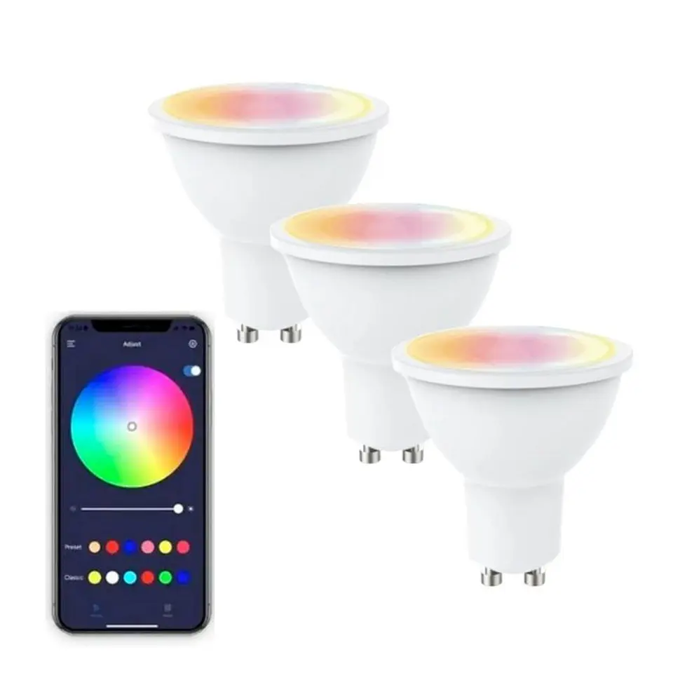 Pack 3 Ampolletas Smart Wifi GU10 5w 1