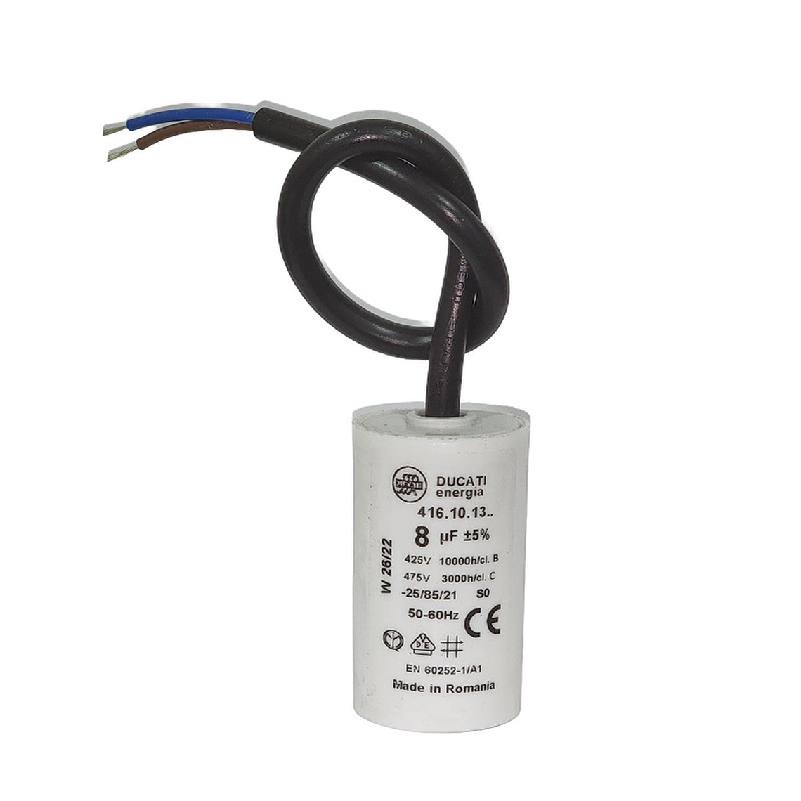 Condensador Permanente 8 uF con cable 1