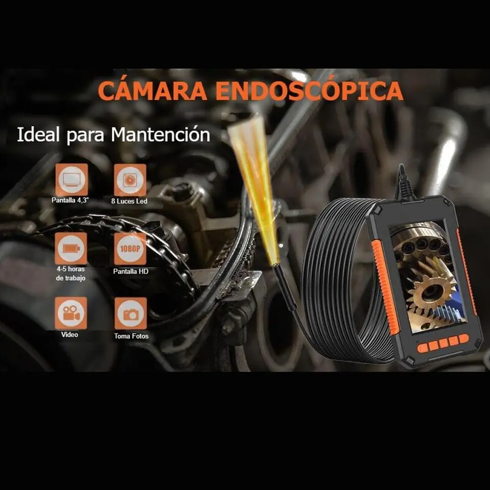 Cámara de inspección HD Pantalla Color 10 mts 2