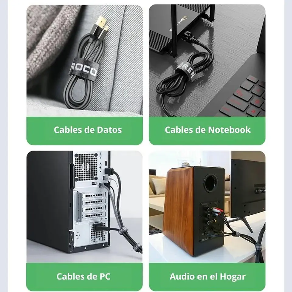 Organizador de Cables para PC con Velcro 5 mts 3