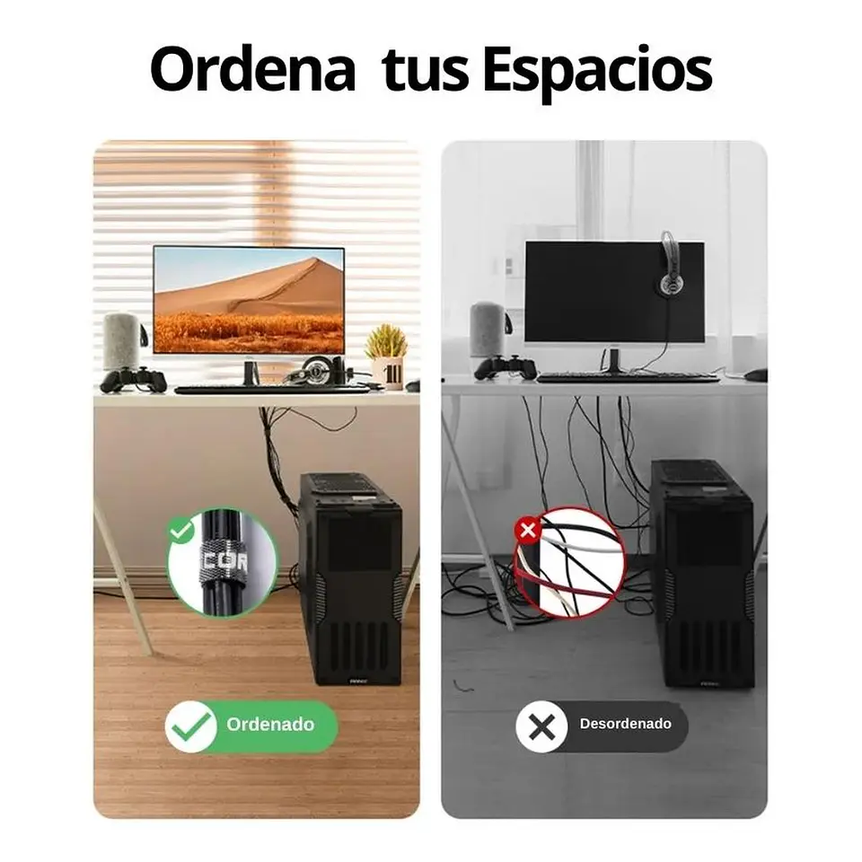 Organizador de Cables para PC con Velcro 5 mts 4
