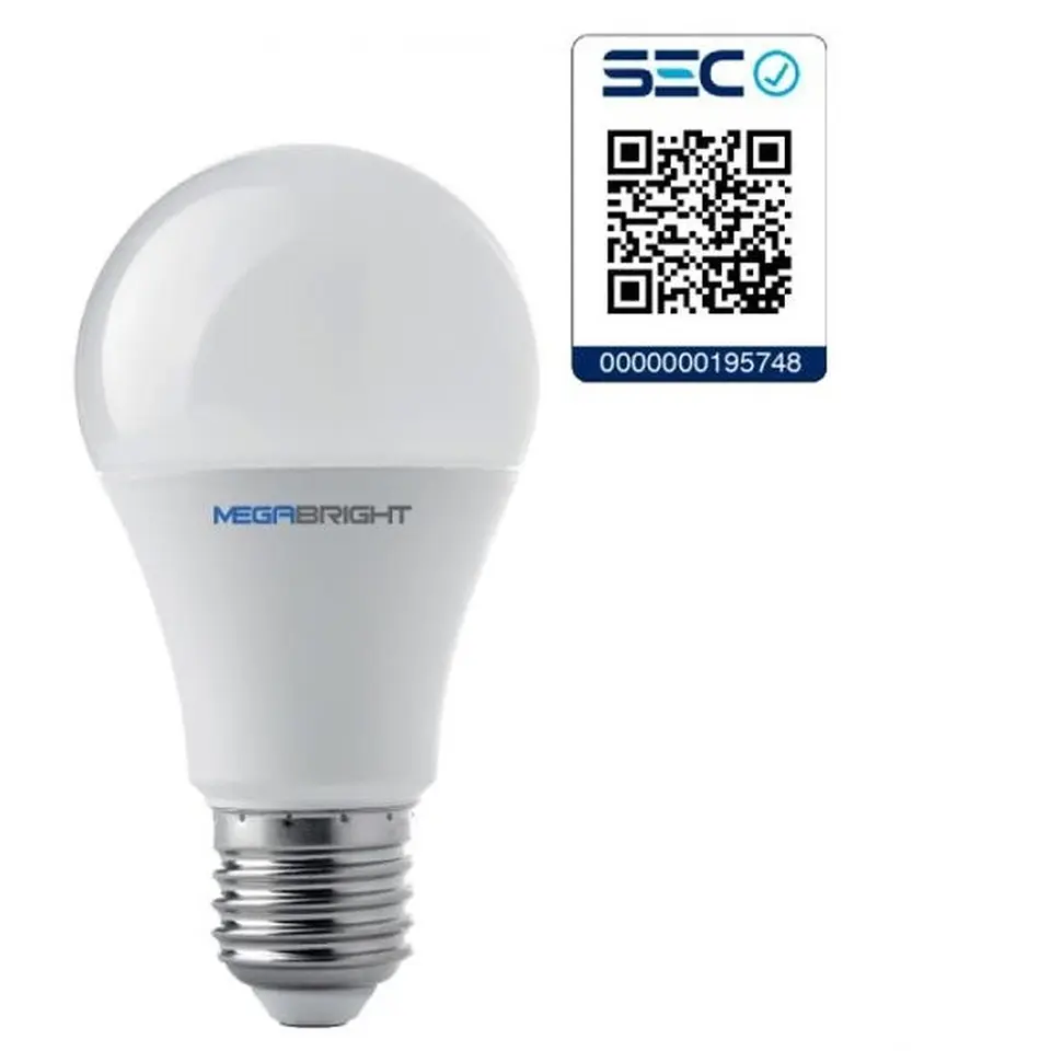 Pack X2 Ampolleta Led Bright A60 Bulbo 9.5w Luz Blanca Cálida 3000k E-27 2